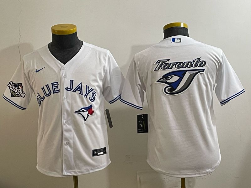 Youth 2025 Toronto Blue Jays Blank White Game Nike MLB Jersey style 05